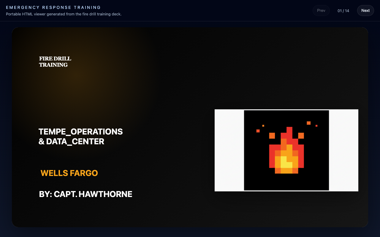 Fire drill training viewer