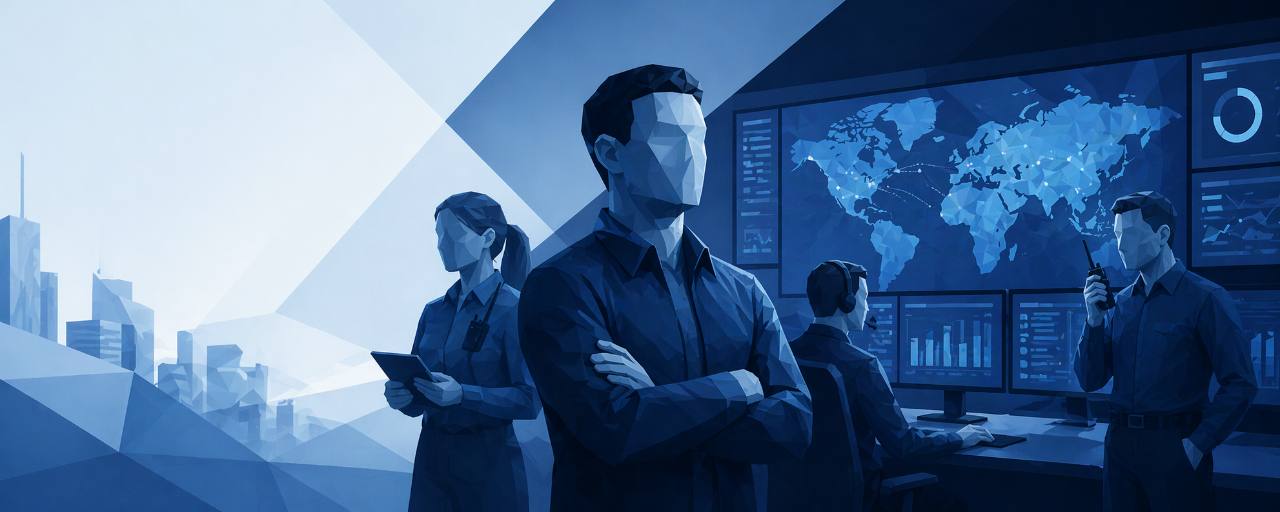 Security operations command center illustration